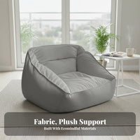 With Backrest Single Person Floor Sofa Comfortable Bean Bag Chair Relaxing Indoor Furniture No Assembly Required for Adults, Students, Gamers, Bedroom, Dorm Room, Reading Nook, Apartment