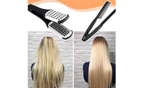2 Pieces Detangling Boar Bristle Hair Brush Anti-Frizz Hair Straightening Clamp Hollow Vented Design for Salon