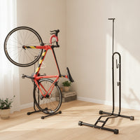 Detachable Upright Cycle Floor Stand Space-Saving Vertical Bike Stand Compact Standing Bike Rack Stable for Cyclists