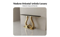 Narrow Console Table Light Luxury Aesthetic Wall Table Minimalist Design Hallway Furniture for Homeowners, Interior Designers, Foyer, Living Room