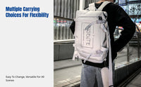 Trendy Multi-Functional Backpack, Large Capacity, Student Travel Bag, Unisex, Oxford