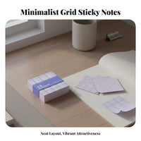 Cute Design Plaid Memo Paper Easy to Tear Grid Pattern Note Paper Multiple Colors for Students, Adults, Study, Desk Decoration, Scrapbooking