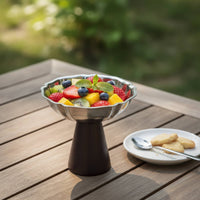 Stainless Steel Dessert Cup with Wooden Edible-Grade-Grade Footed Dessert Bowls Elegant Pudding Cup for Home Entertaining