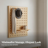 Space-Saving Pegboard Shelving Single DIY Design Wall Organizer Adjustable Shelves Display Shelf Versatile for Homeowners, Business Owners, Entryway, Kids' Room, Home Fromice, Retail Outlet