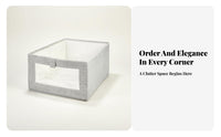 textile container with viewing panel Lidded Stackable container with viewing panel double Handles for Bedroom
