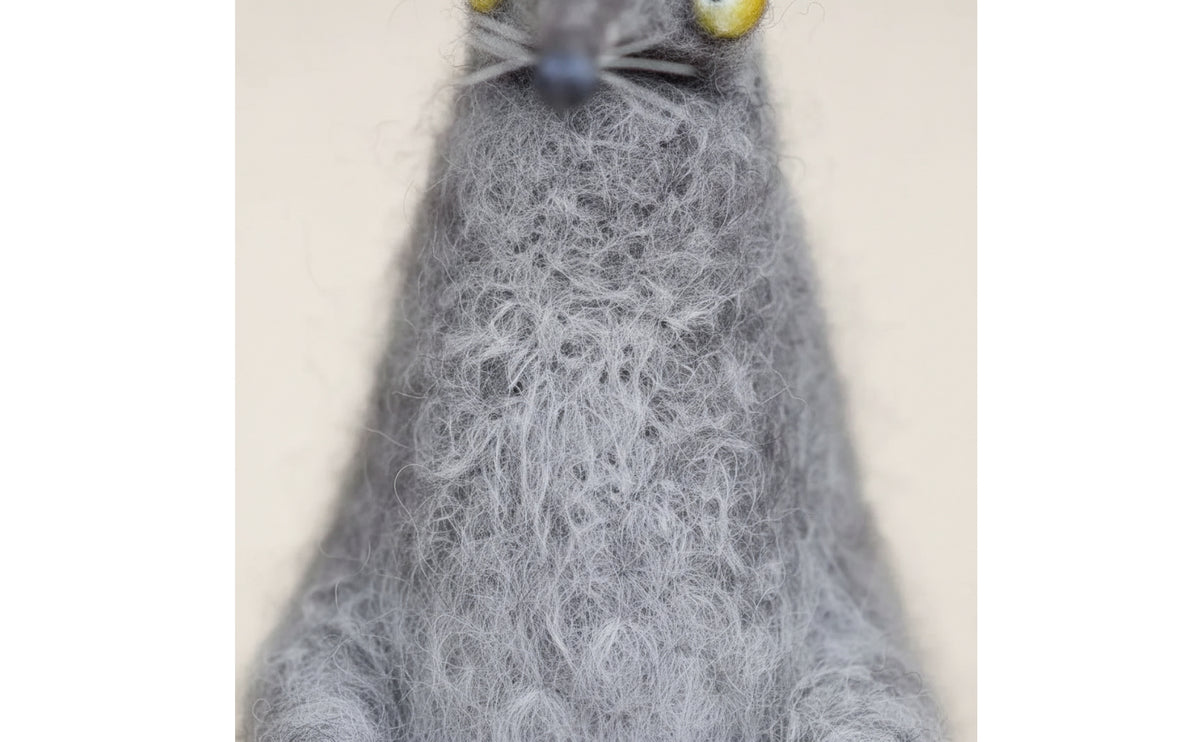 Felt Figurine Handmade Tabletop Decor Textured Wool Rodent Figurine for Collectors, Art Lovers, Desk, Shelf
