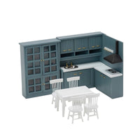 Miniature Kitchen Set 1:12 Scale Dollhouse Kitchen Cabinet Detailed for Diorama