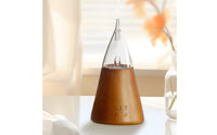 Waterless Essential Oil Scent Disperser Ambient Night Light Oil Mist Dispenser LED Accents Lighting Wood and Glass Scent for Bedroom