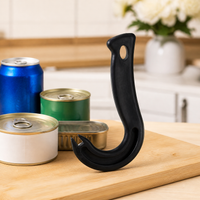 Can Opener for Elderly, Effort Saving Hook Tin Opener, Smooth-Cut Side Opening Manual Can Opener Synthetic Material Ergonomic Handle Kitchen Gadget