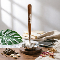Long-Handled Soup Spoon Mirror-Polished Kitchenware Lotus-Petal Shape