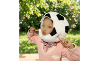 Padded Soccer Ball Head Cover Soft Soccer Ball Soft Fabric Hat 3D Headgear Oversized for Cosplayers, Content Creators, Costume Parties, Photo Shoots, School Events
