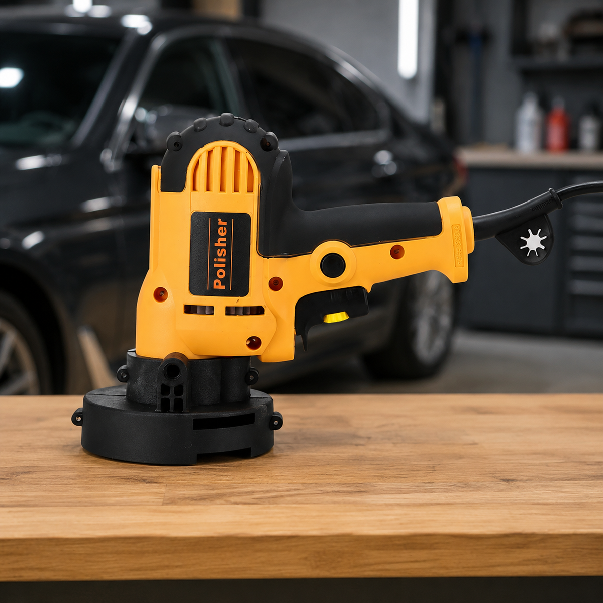 Yellow Variable Speed Corded Electric Car Polisher for Detailing & Home Garage