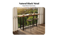 Solid Wood Bar Table Space-Saving Rustic Edge High Firm Table Structure Unfinished Edge Pub Desk for Restaurant Owners, Balcony, Cafe, Dining Area