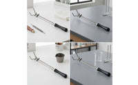 Adjustable Crucible Tongs Heat-Resistant Clamping Tool with Locking Screw Sturdy Crucible Holder Long-Reach for Metal Casting