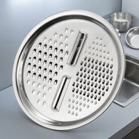 Dual Grating Stainless Steel Grater Lid Polished Finish Round Grater Lid Easy to Use Kitchen Tool Rust-Resistant