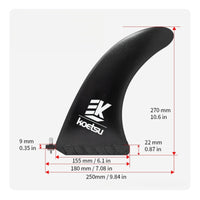 Curved Replacement Tail Fin Quick-Release Board Fin with Mounting Hardware Screw-in No-Tool Installation for Paddleboarders