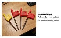 4 Pieces Colored Handle Carbide Insert Holder Set Screw-Clamp Lathe Holder High Strength