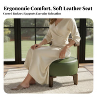 360-Degree Rotation rotate Wooden Stool Light Luxury Design Upholstered Low Stool durable Wood Seat Household Furniture Multi-Functional for Homeowners, Interior Decorators, Living Room, Bedroom, Entryway, Kitchen