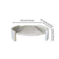 Marble Tray with Side Supports Stone Round Tray Minimalist for Living Room