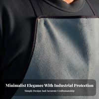 Bovine Leather Welder's Apron Anti-Scald Joining Apron Spatter-Resistant for Metalworkers, Blacksmiths, Workshop, Garage