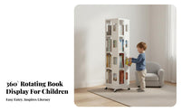 360-Degree Rotation Revolving Book Tower Mobile Design rotating Book Tower Space Saving children's Furniture Large Capacity for Toddlers, Students, Parents, Playroom, Nursery, Kindergarten, Study Room