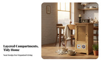 Retro design Rattan Door Cabinet Modern Design 2-Door Rattan Cupboard Multi-Purpose Sideboard Multifunctional for Apartment Dwellers, Homeowners, Families, Living Room, Entryway, Hallway, Bedroom