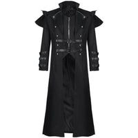 Irregular Hem Design Medieval Assassin Cosplay Coat Soft Comfortable Material Asymmetrical Medieval Jacket Windproof Steam Edgy Long Jacket for Halloween Partygoers, Cosplayers, Goth Enthusiasts, Themed Parties, Comic Conventions, Stage Performances