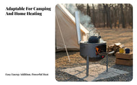 Heavy Duty Wood Combusting Heater High Heat Output Portable Firewood Heater Sturdy Construction Wood Combusting Fire Fireplace Stable Design for Homeowners, Fishermen, Camping, Rural Areas, Backyard, Fishing Trips