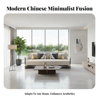 Modern Oriental Design Upholstered Wooden Frame Sofa Set Light Luxury Aesthetic Living Room Furniture Minimalist aesthetic Couch Collection Padded Cushions for Homeowners, Families, Interior Designers, Villa, Lounge Area, Hotel Lobby, Reception Hall