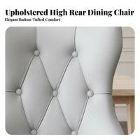 Solid Wood Legs Tufted High-Back Dining Chair Thick Cushions Upholstered Tufted Back Chair Ergonomic Design Household Seating Breathable Upholstery for Restaurant Owners, Interior Designers, Reception Area, Living Room, Home Office, Reading Nook