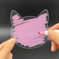 Transparent Cat Face Acrylic Palette with Floral Pattern