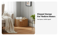 Corner Lidded Basket Woven Design Household Storage Large Capacity for Bathroom