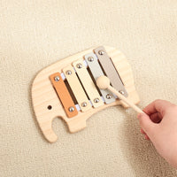 Orff 5-Note Elephant Xylophone, Wooden Musical Toy for Kids 3-6 Years
