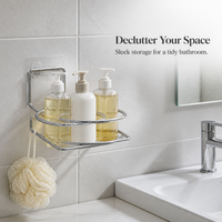 Stainless Steel Basin Storage Rack for Bathroom and Toilet, Punch-Free Wall Mount Organizer