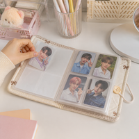Embroidered Butterfly 3-inch Photo Card Album for Instax Mini and Kpop Photocards, High Transparency Pages