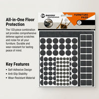 Self-Adhesive 133 PCS Floor Protector for Hardwood Floors, Wear-Resistant Anti-Slip for Chair Legs and Table Protector
