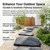 20 Pcs Landscaping Stepping Stones, Dark Gray Stone Garden Pavers, Irregular Slip Resistant Landscape Stones for Courtyard Paving, Walkway