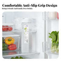 High Temperature Resistant 2L Plastic Water Jug Food Grade PP Material Refrigerator Cold Water Pitcher Leakproof for Office Workers, Parties