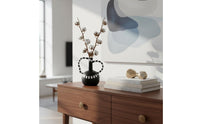 Black White Decorative Vase Modern Style Irregular Ceramic Vase Sophisticated Decor for Entryway
