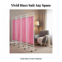 Foldable Design Wheeled Fabric Partition Mobile with casters Folding Panel separater Portable Privacy Screen Sturdy Construction for Clinic Managers, sectionice Workers, Hospital, Examination Room, cosmetic studio, Classroom