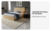 Modern Minimalist Bed Frame Easy Assembly Headboardless Bed Frame Space Saving for Hotel Owners, Homeowners, Rental Property, Guesthouse