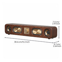 Bass Boosted Retro Bluetooth Speaker Aux Input Vintage Wooden Speaker Easy to Use for Desktop