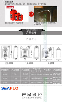 5/10/20L Plastic Anti-Static Self-Venting Fuel Can for Gasoline and Diesel