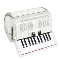 Piano Accordion Pearlescent Accordion with Straps Portable Musical Instrument for Students, Stage