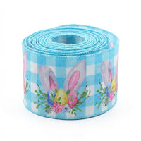 5 Yards Easter Wired Ribbon DIY Friendly Easter Craft Ribbon Rustic for Crafters, Decorators, Wreath Making, Holiday Celebrations, Party Decoration, Gift Wrapping