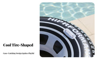 Inflatable Tire Swim Tube With Handles Tire Swimming Tube Thickened Material Wheel Design Swim Tube for Adults, Teens, Beach, Lake, Summer Vacation