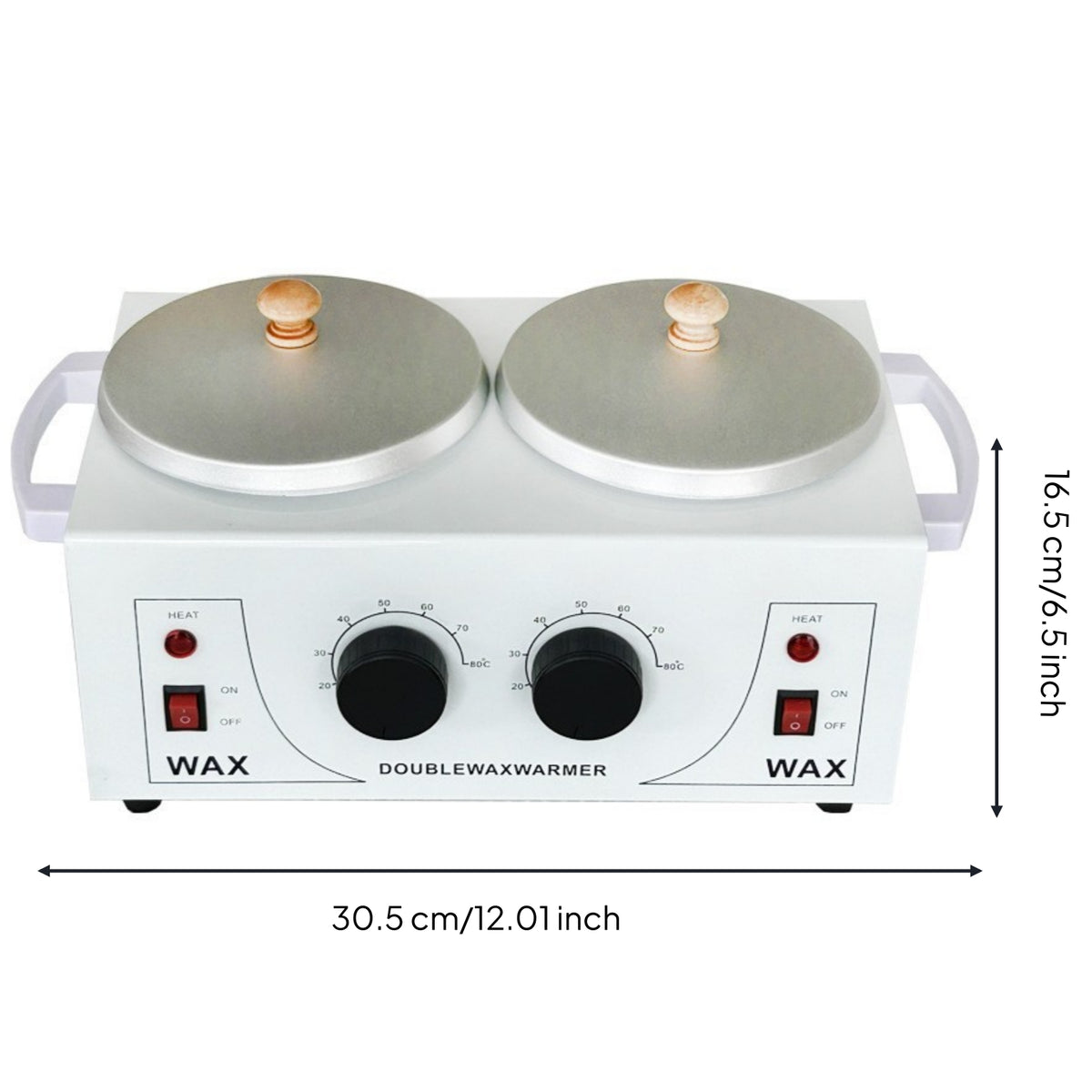 Double Depilatory Melter Countertop Two-Chamber Depilatory Warmer Appliance Electric for Estheticians, Spas, Home Waxing