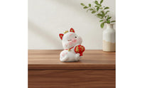 Wealth Symbol Fortunate Feline Statue Prosperity Maneki Neko Figurine Cute Design Fortune Feline Ornament Resin for Office, Entryway