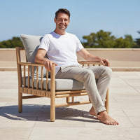 Rattan Sofa Set Woven Design Teak Patio Set Outdoor Sectional Couch Coffee Table Included Garden Furniture Comfortable Cushions