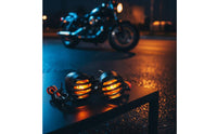 2 Pieces Retro Turn Blinker All Metal Construction Old School Chopper Blinker Design Blinker Light for Custom Bike Builders